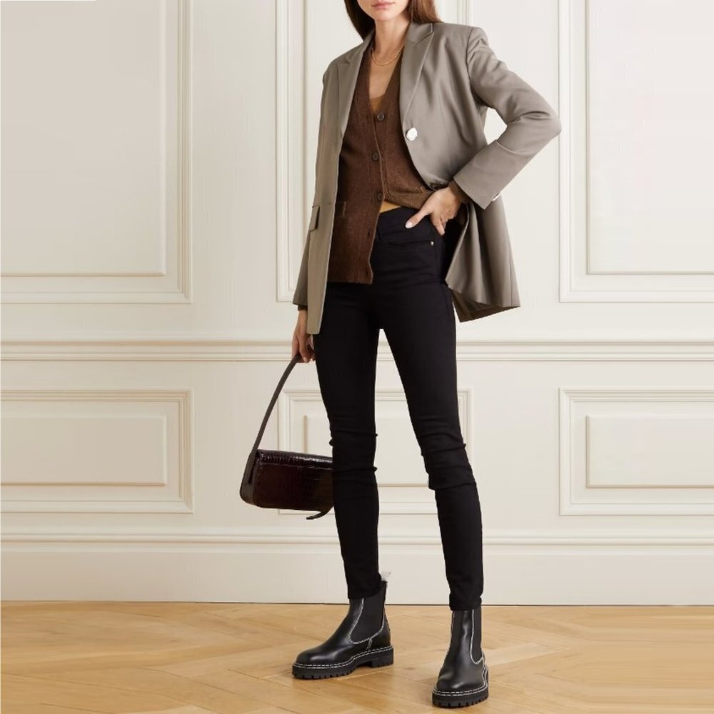 FRAME Le Skinny de Jeanne Mid-Rise Black Jeans Size 27